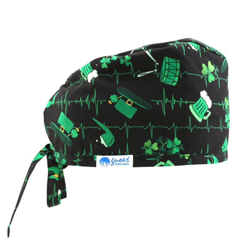 GUOER Tie Back Scrub Caps Unisex St. Patrick's Day GE01-26C01