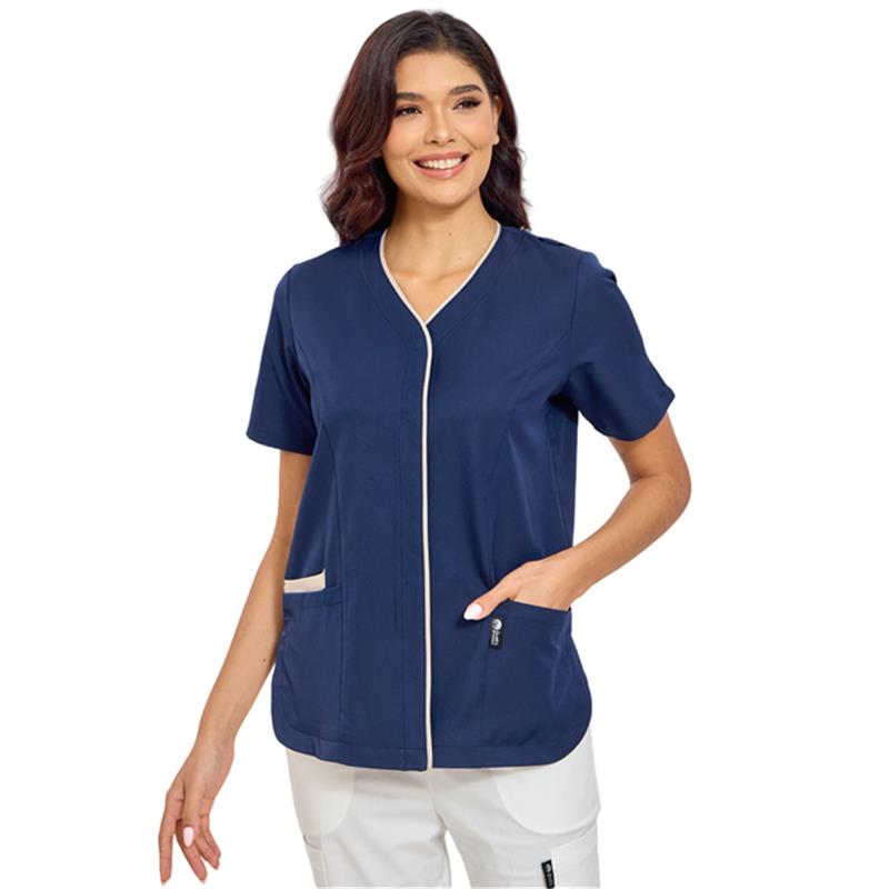GUOER Scrub Tops for Women, V-Neck Navy Blue-AM2502 